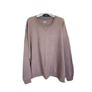 Mens 3XL Fruit of the Loom Long Sleeve Crewneck Sweatshirt Brown